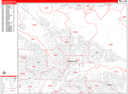 San Bernardino  Wall Map Red Line Style